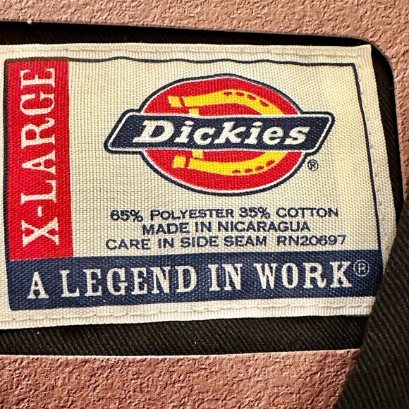 New Dickies Relax Fit 574 Long Tail Work Shirt Men's Size XL Black Easy Care - Picture 8 of 12